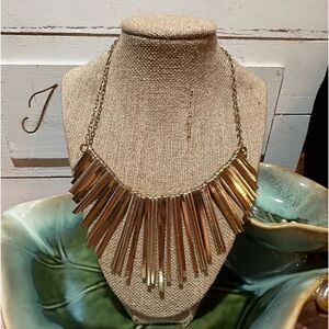 Guess Gold Tone Spike Statement Necklace